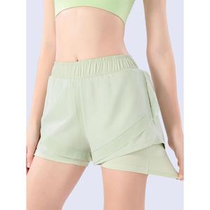 Seluar Pendek Lari Pinggang Tinggi Cepat Kering, Lulu, Rekaan Anti Gelincir, Sesuai untuk Yoga dan Musim Panas