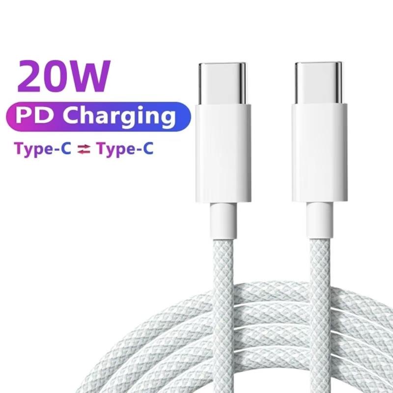 Cáp iPhone, PD 20W, Type-C sang Type-C, Sạc nhanh, Dây dù, Tương thích với iPhone 15 và 16 Pro Max 1