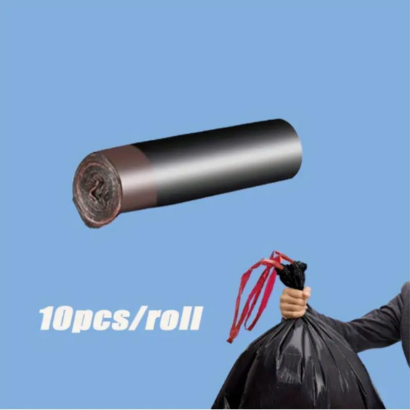 35 Gallon Trash Bag, 10pcs/20pcs/roll Thick & Durable Household & Commercial Garbage Bag, Large Capacity Drawstring Bin Bag 4
