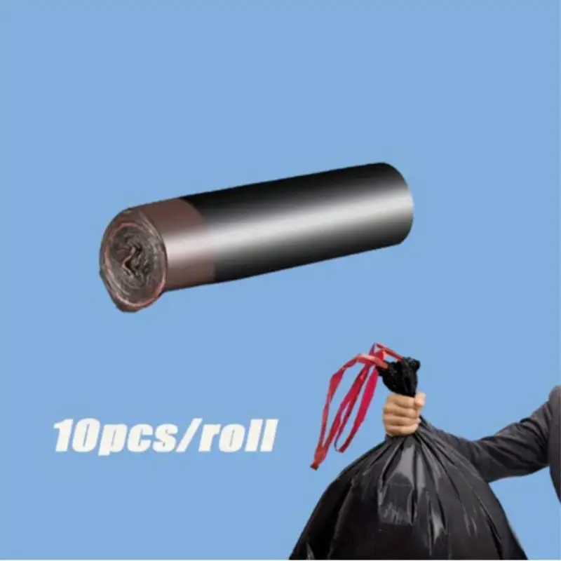 35 Gallon Trash Bag, 10pcs/20pcs/roll Thick & Durable Household & Commercial Garbage Bag, Large Capacity Drawstring Bin Bag 4