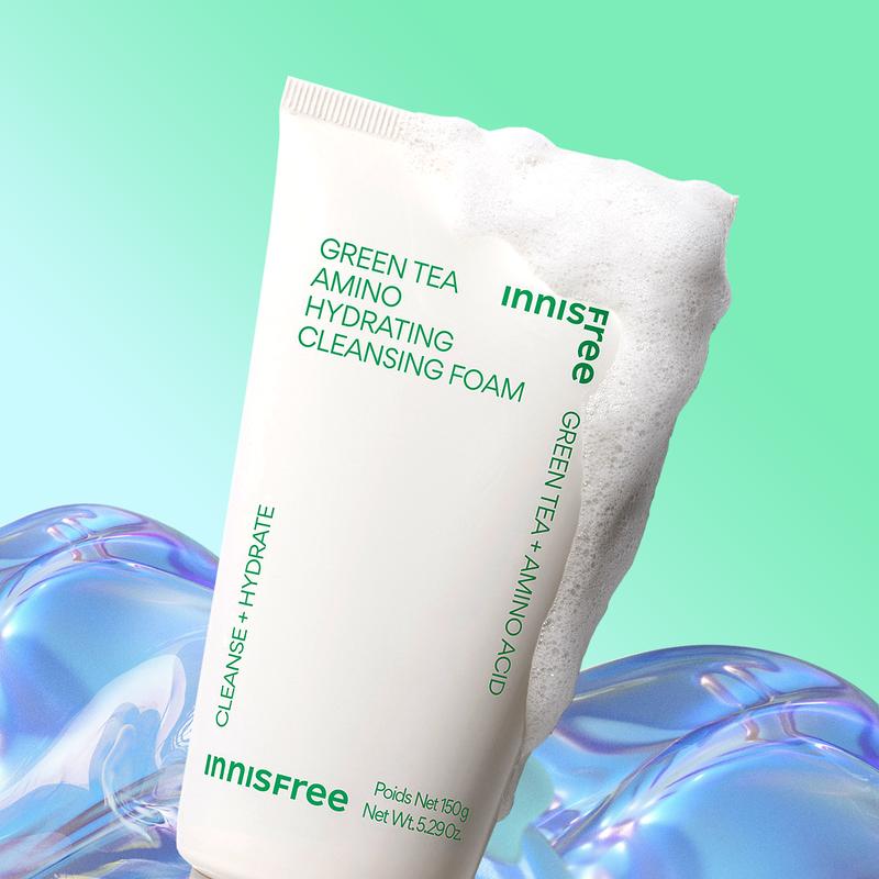 Innisfree Green Tea Amino Hydrating  Cleansing Foam 150g / Sabun Pembersih Wajah untuk Kulit Kering 4
