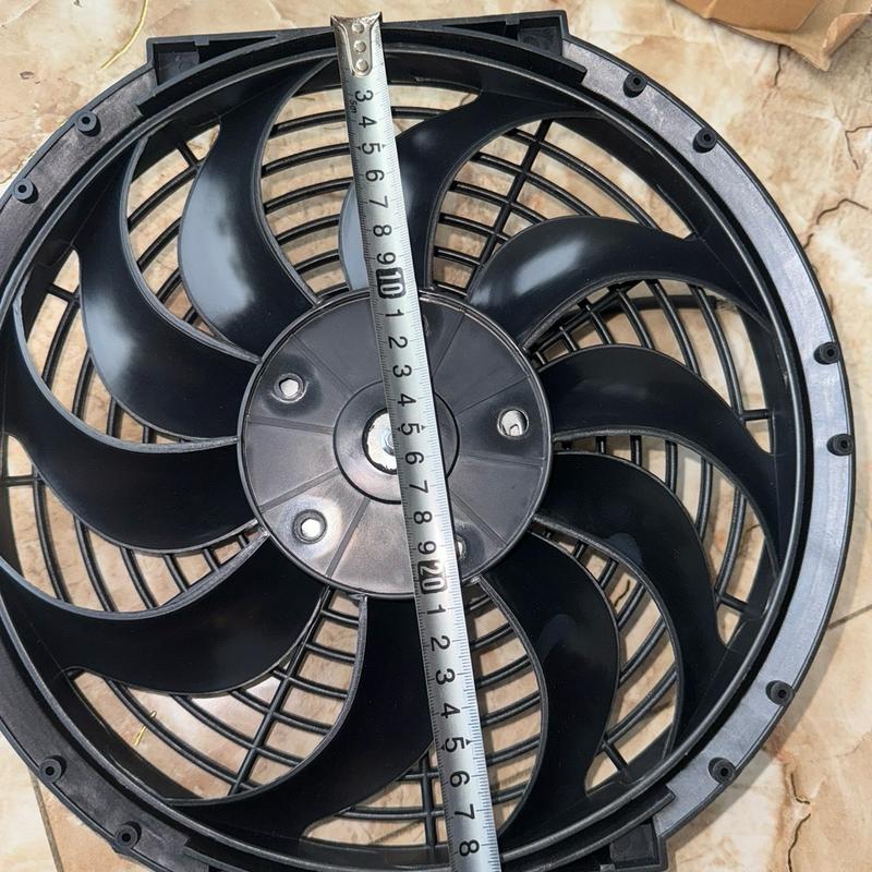Cánh quạt 30cm hoặc 38cm cánh cong siêu gió 12v 24v lắp ô tô 4 tai