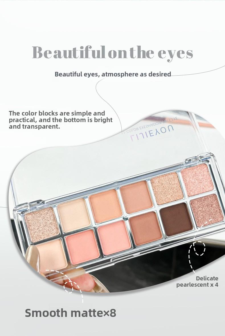 12 Shades Pro Touch Eyeshadow Palette  Waterproof Lasting