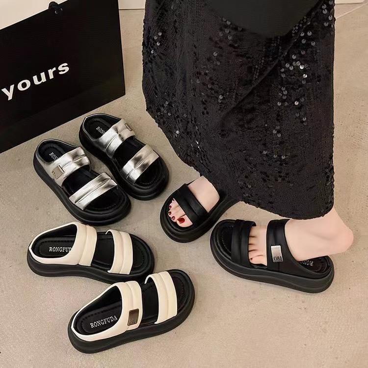 Dép nữ quai ngang bản QC cao cấp Min Đi Biển Hàn Quốc 2024 đế cao 4cm sang chảnh chống nước 2024 mã 109 Nhung DéP Shoes GiàY Sandal giày đẹp