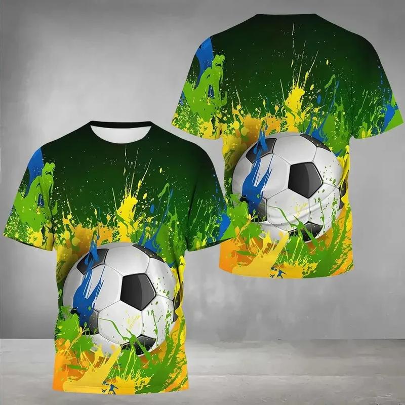 Product Introduction of 2024 NEW Fashion Football T-shirt for a short-arm sportsman Tees summer comfortable breathing clothes o-neck casual upstairs 3