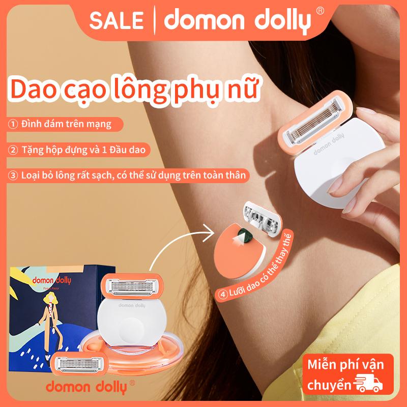 Dao cạo lông Domon Dolly Cầm tay sử dụng bộ 2 đầu dao Lưỡi dao cạo an toàn thép chống rỉ Cạo Râu Waxing vùng kín Bikini chống kích ứng