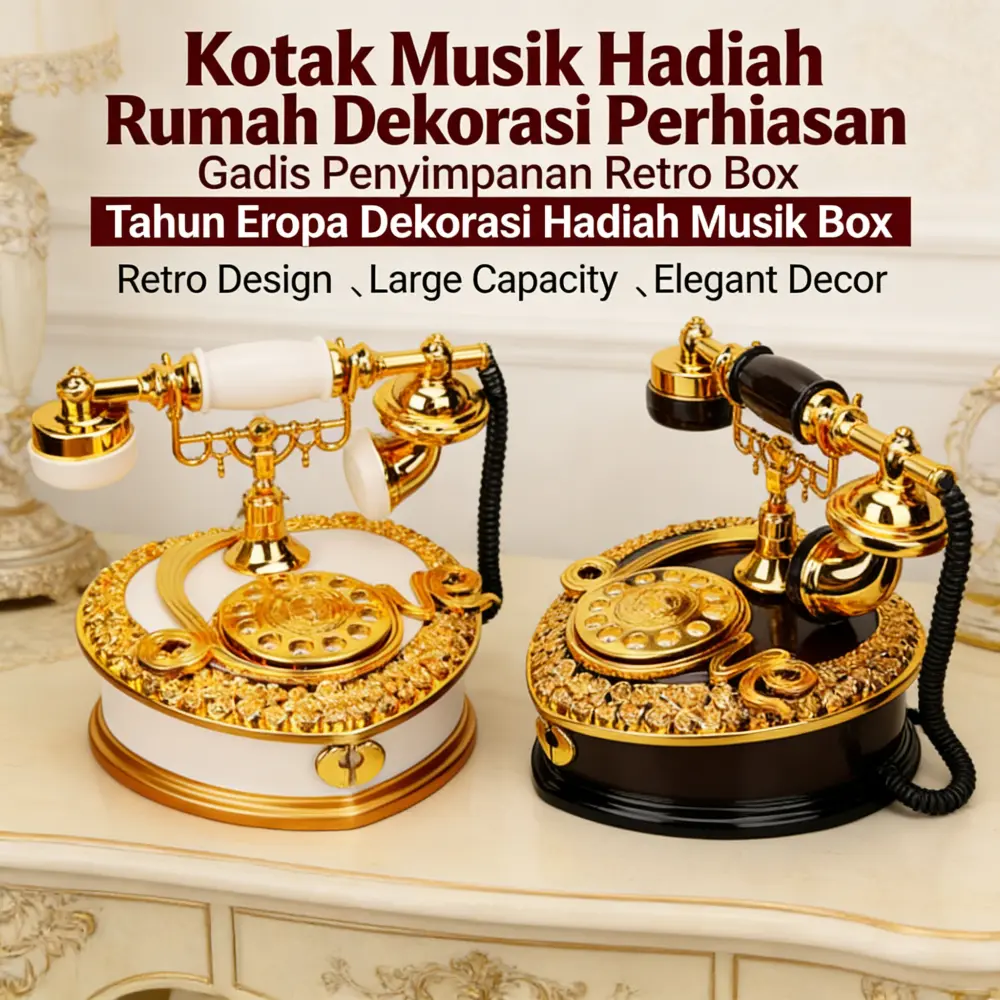 Kotak Musik Vintage Eropa Model [Model Name] - 20x30cm, Hadiah Unik Rumah, Koleksi Estetik, Kenangan Abadi | Ide Gift Ramadan, Anniversary, & Wedding