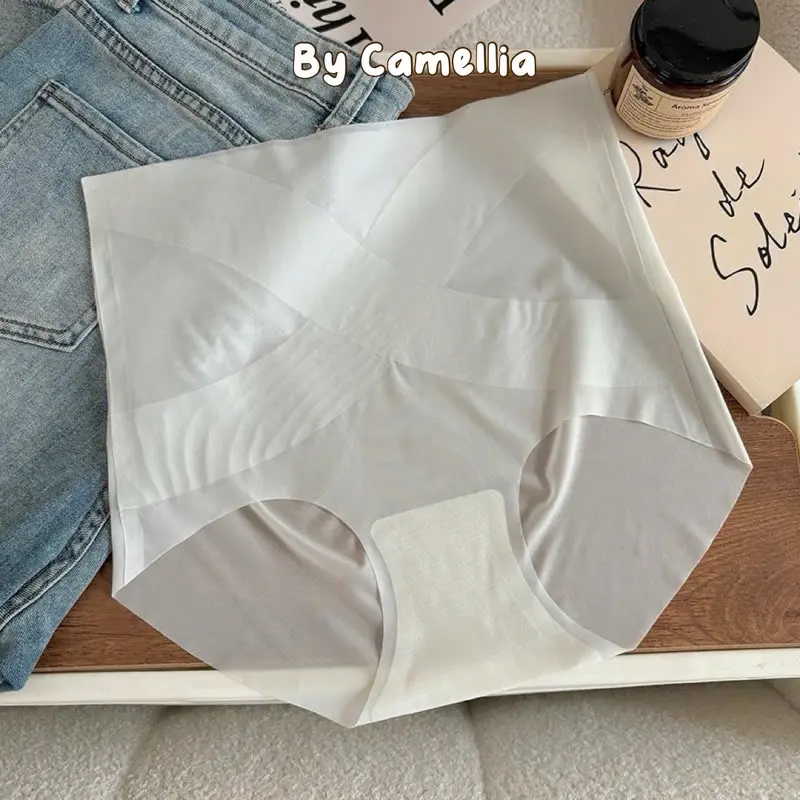 ￼Quần lót su gen bụng định hình eo thon - Quần lót su trơn không viền cạp cao By Camellia QL89 1