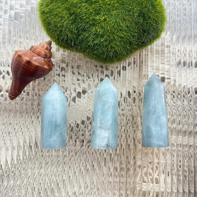 Natural Aquamarine Crystal Column Hexagonal Prism Rough Polished ...