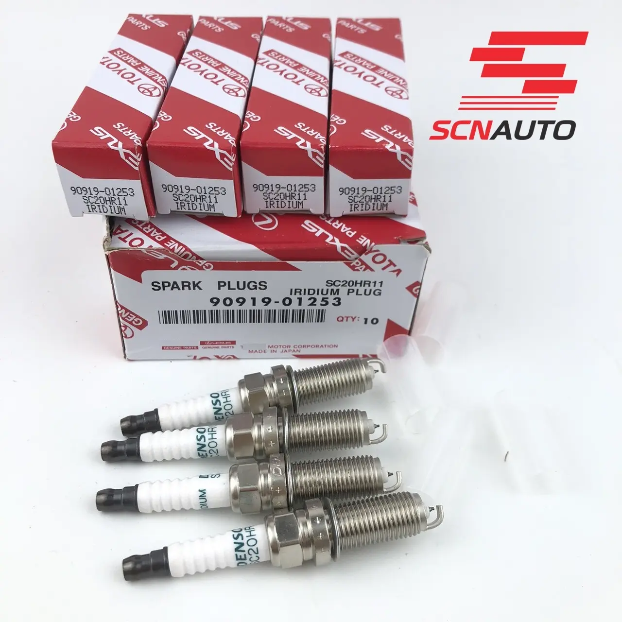 Bộ 4 cái Bugi Denso Iridium chân dài dùng cho Toyota Vios 14- nay , Altis, Yaris, Wigo (TOT) Đường kính ren: 12 mm 90919-01253