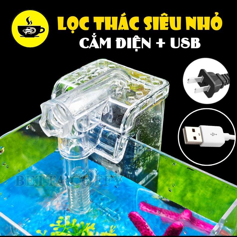 Bộ lọc thác nước mini - máy bơm siêu êm - Thiết Bị Lọc Nước Bể Cá USB AC DC
