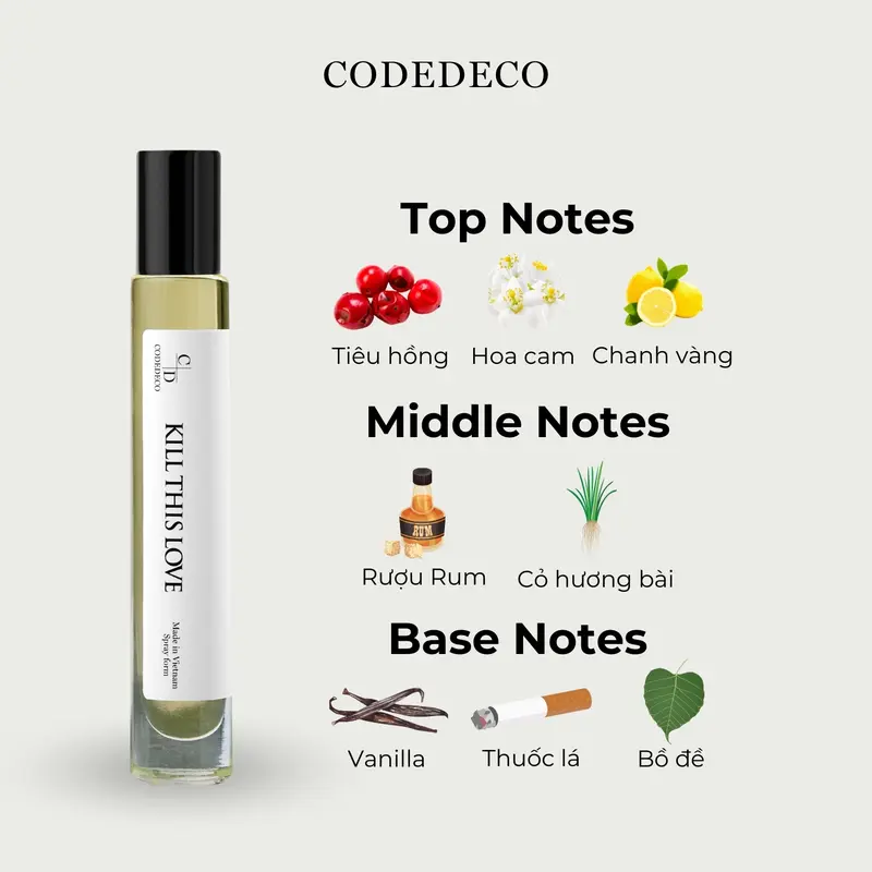 Tinh dầu nước hoa nữ CODEDECO So Sexy By Night 10ml dạng lăn Perfume Cosmetic 4