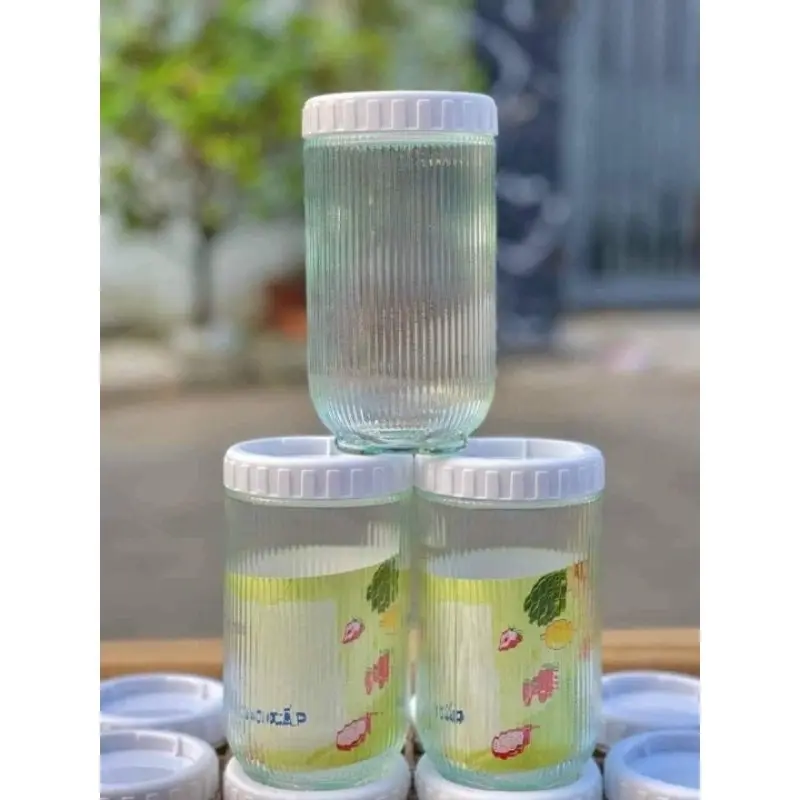 Hũ Gia Vị Thủy Tinh Vân Sọc 900ml Nắp Vặn Kín Khít Đựng Gia Vị Đựng Đồ Ăn 4