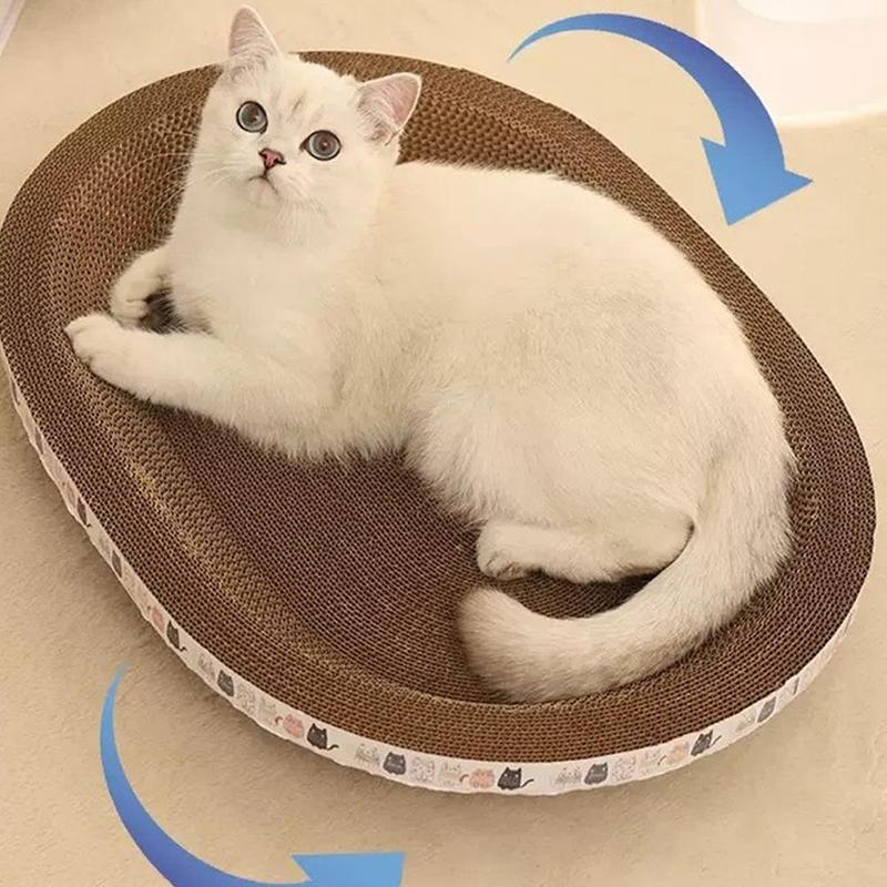 Nệm Bảng Cào Móng Cho Mèo, Đồ Chơi Móng Vuốt Mài Hình Bầu Dục Tròn, Thích Hợp Cho Mèo, Chống Mài Mòn, Thích Hợp Làm Giường Cho Mèo, Phụ Kiện Cho Mèo 1
