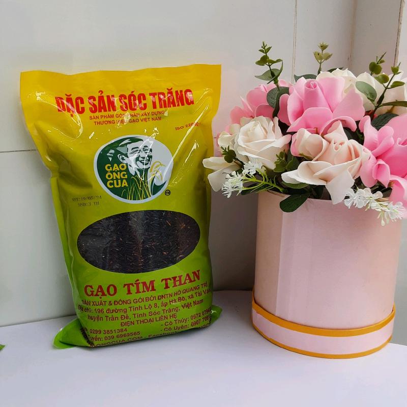Gạo ông Cua ST tím than (gạo lứt) chính hiệu SP của KS Hồ Quang Cua. túi 2kg Food gạo lứt gaoong cuast 0