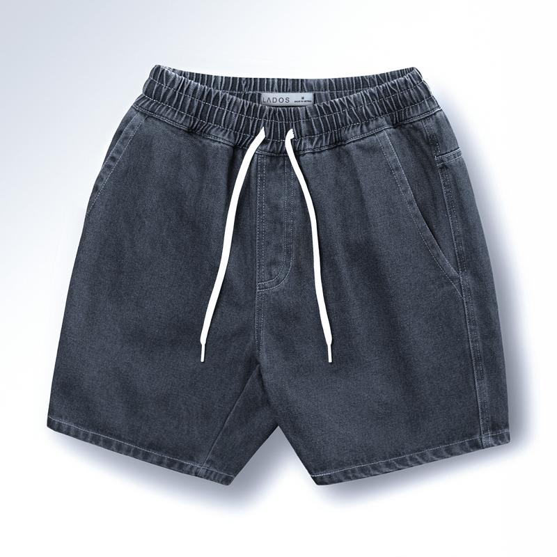 Quần Short Jean Nam LADOS - 4104 - Chất Kaki Jean Cao Cấp Dây Rút Lưng Chun Form Basic Trẻ Trung Mát Mẻ Và Thời Trang