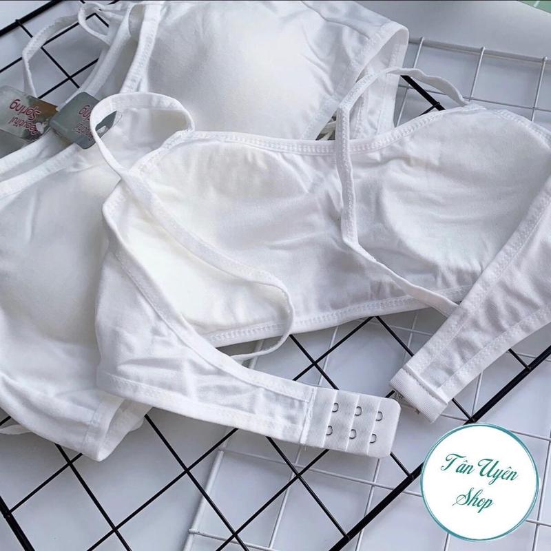 AHS02_Combo 3 áo học sinh đi học có đệm mút mỏng chất cotton, áo lá cho bé có móc gài - Tân Uyên shop áo ᵰgực áo lót áo ᵰgực nữ áo lá bra học sinh 3
