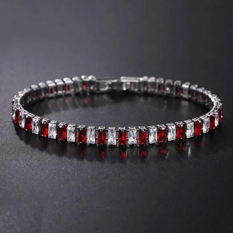 Product Introduction of Luxury Hiphop Iced Out Cubic Zirconia Crystal Tennis Bracelets For Women Men Gold Color Silver Color Bracelet Chain 11