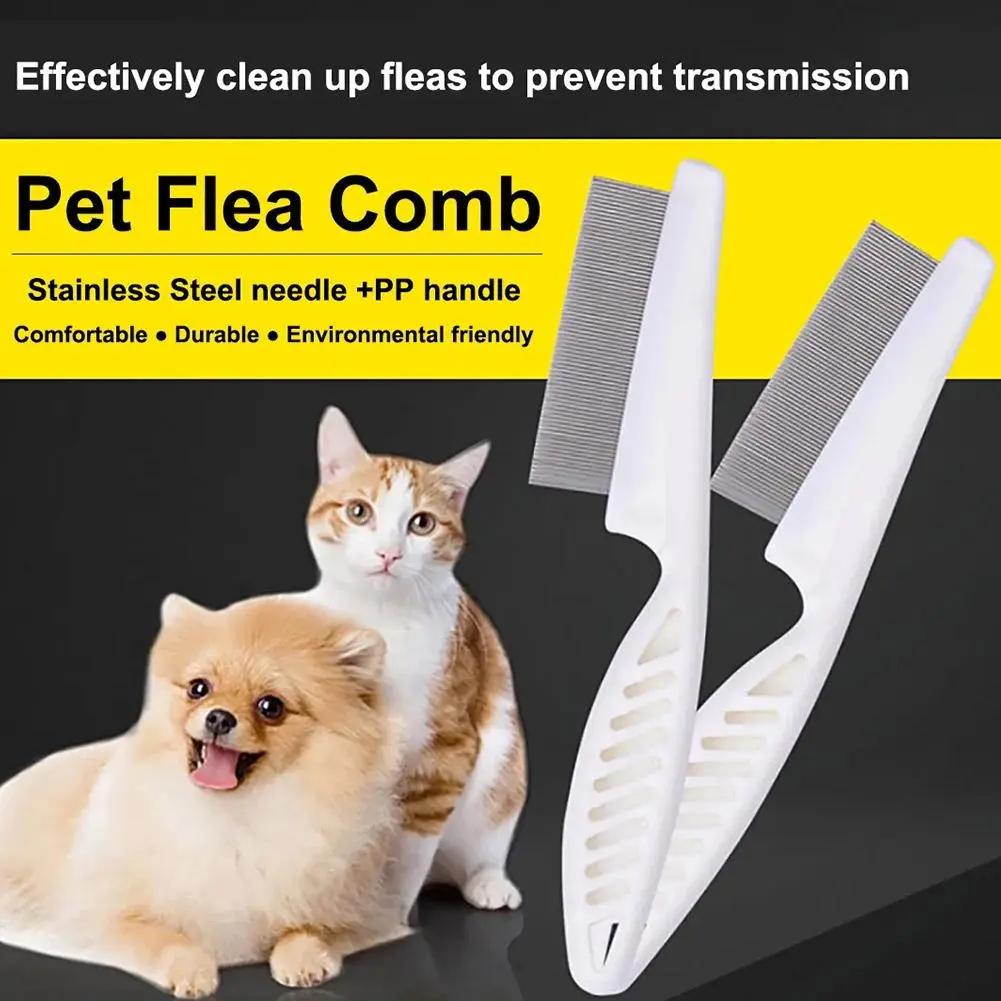 Stainless Steel Pet Hair Grooming Flea Removal Comb for Dogs and Cats with Needle Teeth N2V9