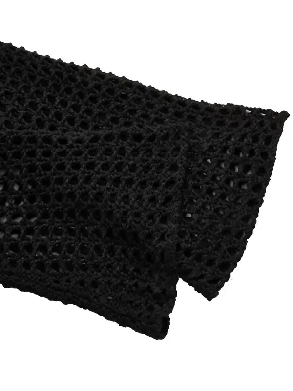 Women's Summer Black Hollow Out Flounce Long Sleeve Crop Cover Up, Chic Solid Scoop Neck Crochet Top, Casual Matching Fashionable Comfort Minimalist Basic Lady's Clothes for Beach Holiday, Womenswear, Clothing 3