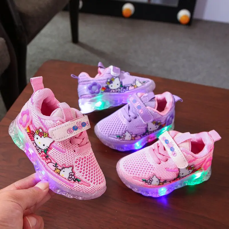 Sepatu LED Anak PEREMPUAN HELLO KITTY Sneakers Kid Shoes Sepatu Anak Perempuan Sepatu Sneakers Anak Perempuan Sepatu Import Sepatu Casual Fashion Fashion