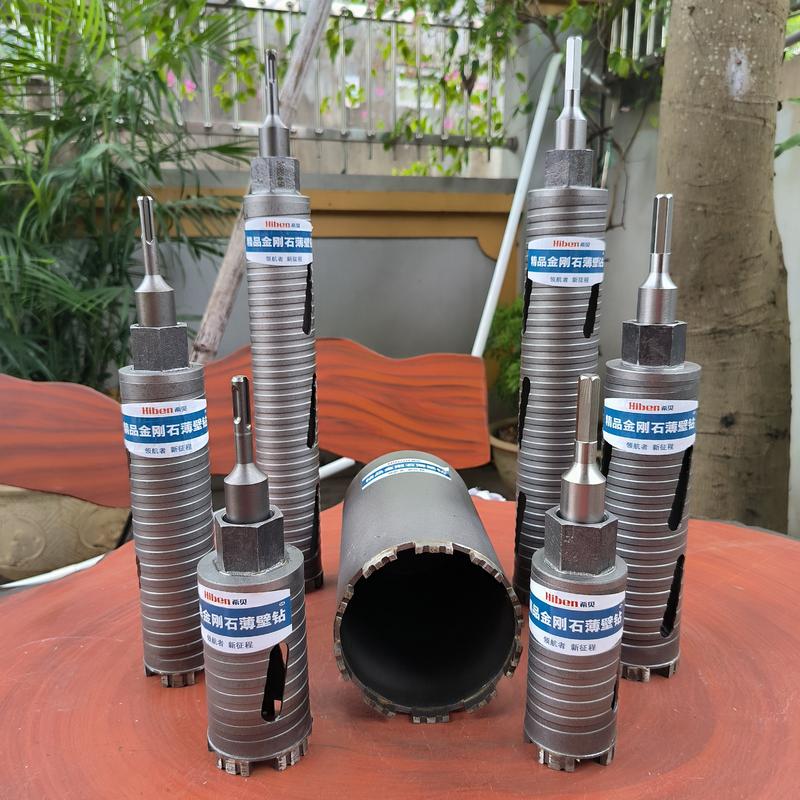 Mũi Khoan Rút Lõi Chống Kẹt Xám Me Kim Cương Cao Cấp - Chân Lục & Chân Bê Tông Liền Khối Cao Cấp 15cm/25cm/37cm