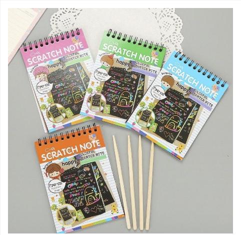 Sổ Vẽ Ma Thuật Kèm Bút Tre - SCRATCH NOTE- Sổ Cạo, Tranh Cạo