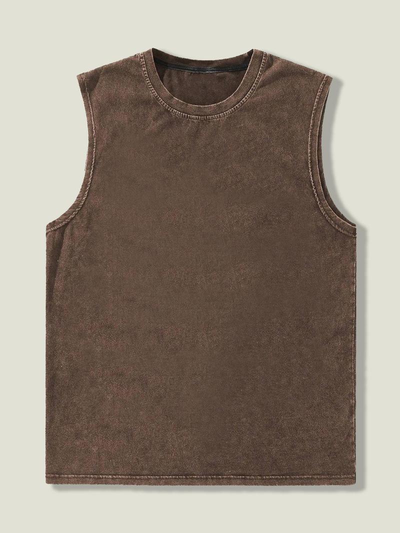 Product Introduction of Men's 100% Cotton Round Neck Tank Top, Regular Fit Casual Comfy Sleeveless Top for Daily Wear, Men's Clothes for All Seasons, Clothing 5