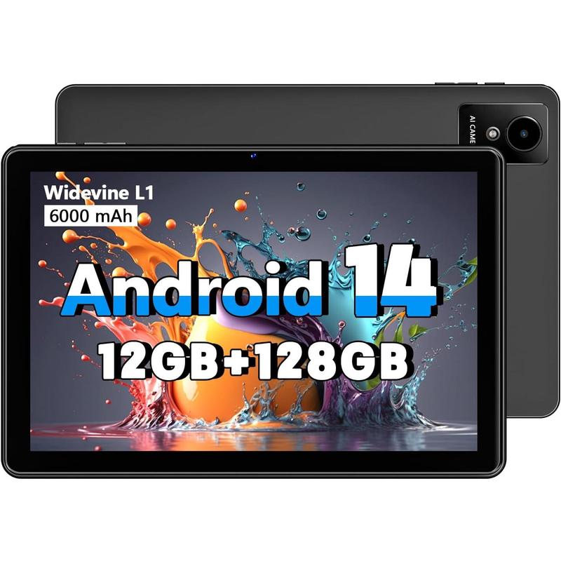 Android 15 Tablet 10 Inch, 24GB RAM 128GB ROM/1TB Expandable, 1.8GHz Octa-core CPU, 1280x800 IPS HD Display, WiFi 6, BT 5.4, 5 8MP Camera, 2 In 1 Tablets With Keyboard Case Mouse Stylus
