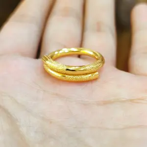 Cincin Lilit 2 Pasir Polos Lapis Mas Crumm 3 Mayammm