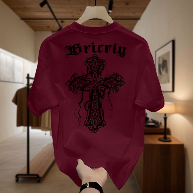 Product Introduction of American Freestyle Cross T-Shirt Men's Short Sleeves Trend Loose Plus Size Couple Oversize Top Unisex 14