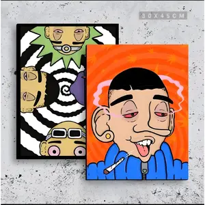 Hiasan dinding kamar aesthetic Poster dinding pop art quotes cartoon Pajangan Wall decor