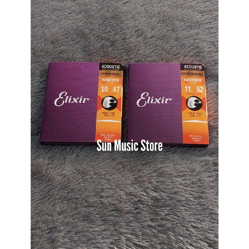 Senar Gitar Akustik Elixir Nanoweb Phosphor Bronze Ukuran 010 dan 011 0