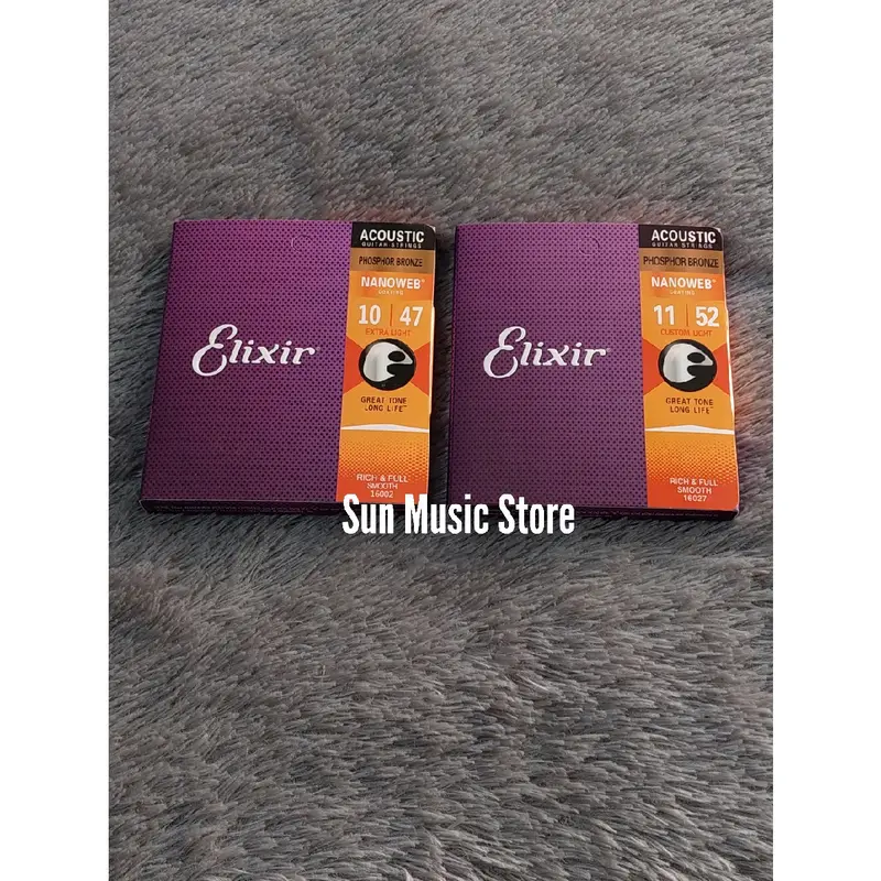 Senar Gitar Akustik Elixir Nanoweb Phosphor Bronze Ukuran 010 dan 011 0