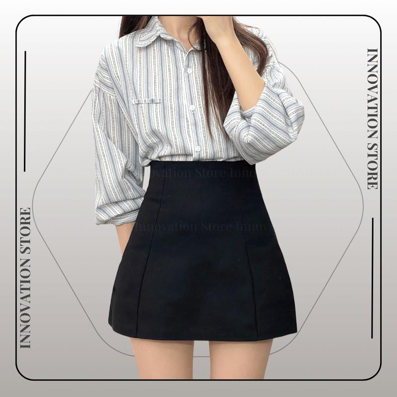 Chân Váy Chữ A Cạp Lưng Cao Chất Kaki Mềm Cao Cấp Co Giãn TA-88 Nữ Women Kem