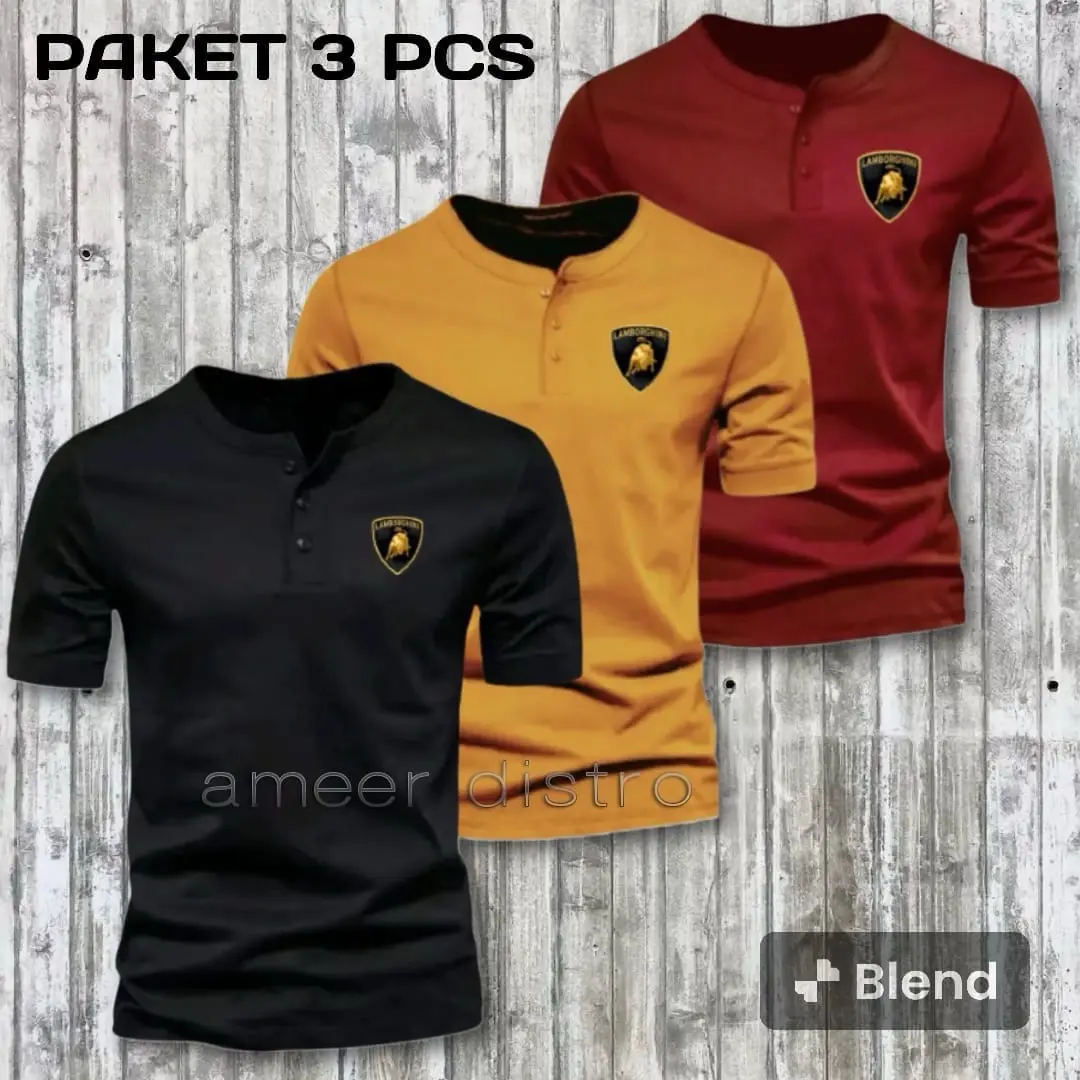Kancing lengan pendek sablon LMJ/paket hemat 3pcs/baju distro terbaru/baju distro terkaris Katun Santai l (54-63kg) putih-24h