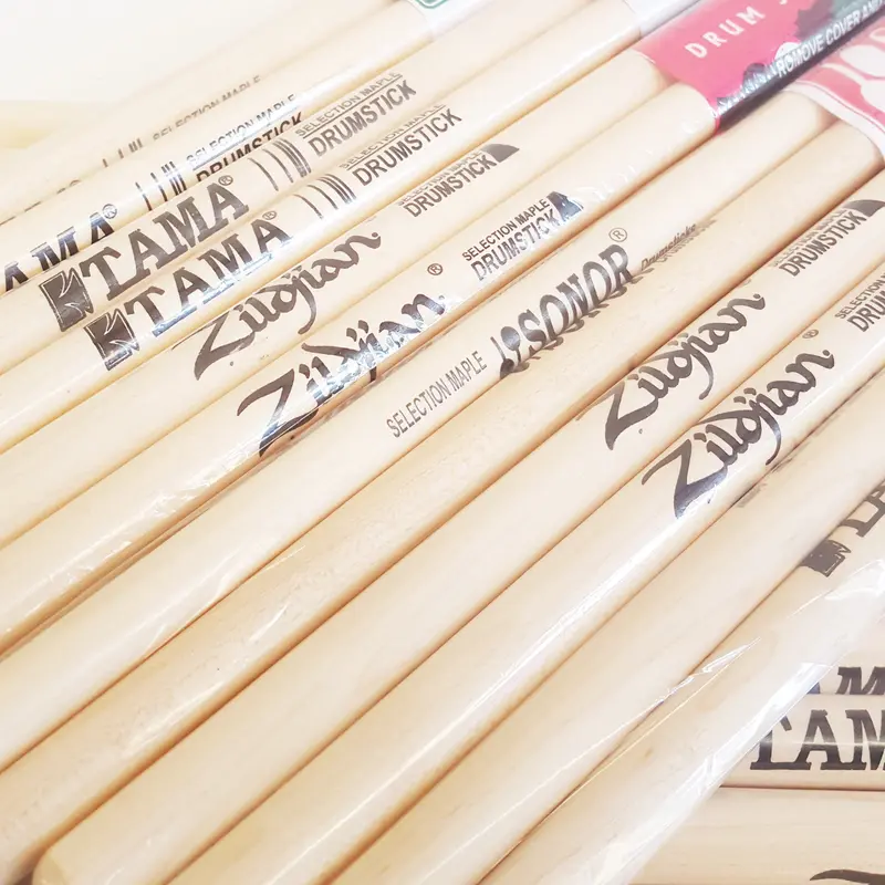 Stik Drum Bahan Maple Tanpa Sambungan (2pcs) - Stik Drum Murah - Stik Drum Bahan Kayu Maple Tanpa Sambungan 2