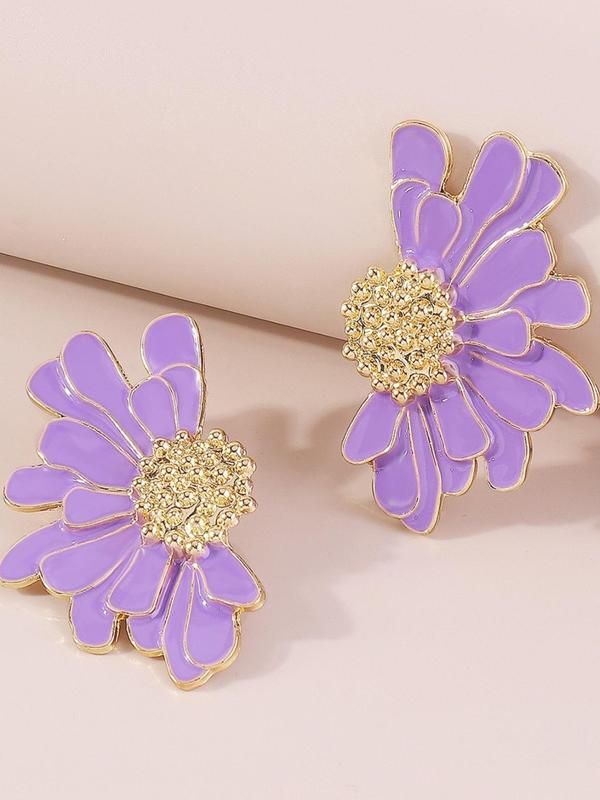 Vintage Flower Design Dangle Earrings, Fashionable Jewelry for Women, Trendy All-match & Exquisite Jewelry for Birthday Gift 3