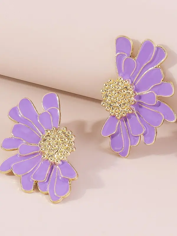 Vintage Flower Design Dangle Earrings, Fashionable Jewelry for Women, Trendy All-match & Exquisite Jewelry for Birthday Gift 3