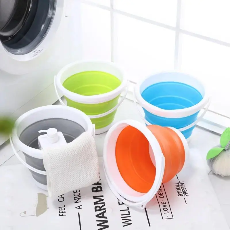 Xô Rửa Xe Bằng Silicon, Có Thể Thu Gọn Và Cầm Tay Thích Hợp Cho Các Hoạt Động Ngoài Trời, Câu Cá, Du Lịch Và Lưu Trữ Tại Nhà 0