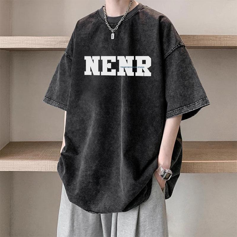 Product Introduction of ANDREA cotton nguyên chất mùa hè 2024 phong cách mới giặt đau khổ đa năng thời trang phong cách Hàn Quốc hợp thời trang rộng rãi cho nam nữ áo thun ngắn tay in hình học sinh cao cấp 9