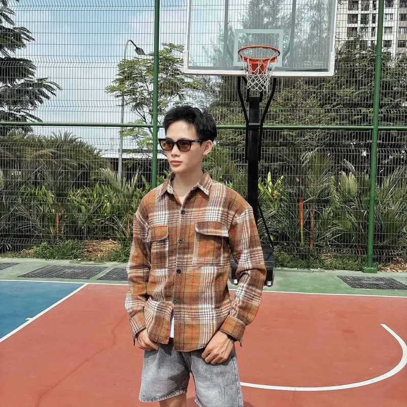 Áo Sơ Mi Khoác FLANNEL JACKET Caro Chất Vải Dày Mr Smile 99 Shop SM121 Menswear 7
