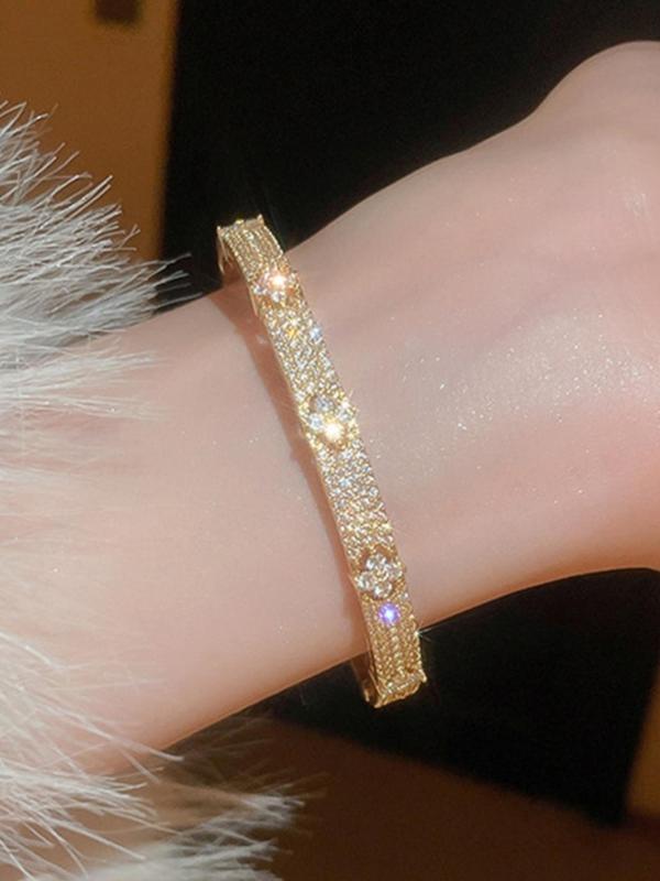 Fashionable Artificial Zircon Decorated Bracelet, Fashion Jewelry for Party, Daily Clothing Decor, Trendy All-match & Exquisite Jewelry for Birthday Gift 4