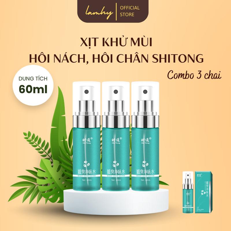   COMBO 3 CHAI  Xịt Khử Mùi Hôi Nách Hôi Chân SHITONG 60ml Mùi Thơm Mát Khử Khuẩn An Toàn Cho Da Nam Nữ Nội Địa Trung Đường lăn  khử lăn  khử  hoi nach đinh hương đương quy 