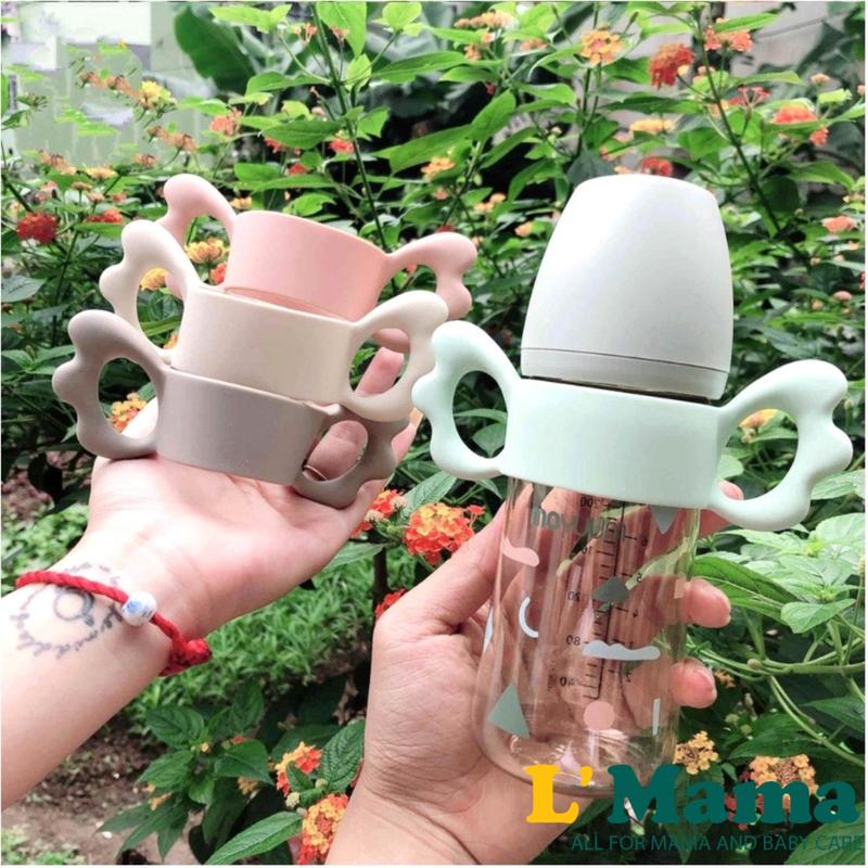 Tay Cầm Bình Sữa Moyuum, Pigeon, Lansinoh, Avent...Cổ Rộng Bằng Silicon, Giúp Bé Tập Cầm Bình Sữa Dễ Dàng Lmama