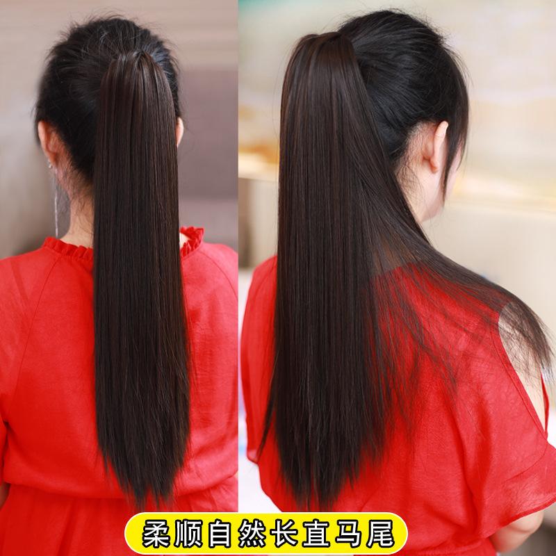 Sambungan Rambut Ekor Kuda, Klip-dalam, Rambut Lurus Panjang, Sangat ...