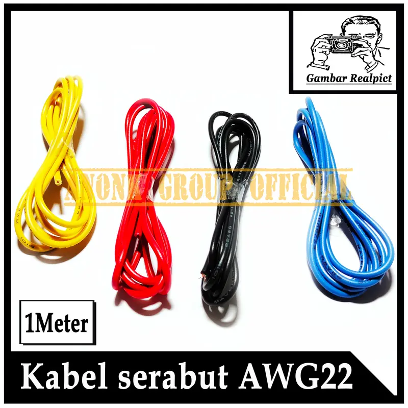 1Meter Kabel AWG22 1Jalur / Kabel Serabut Tembaga AWG22 Singel 1Meter 0