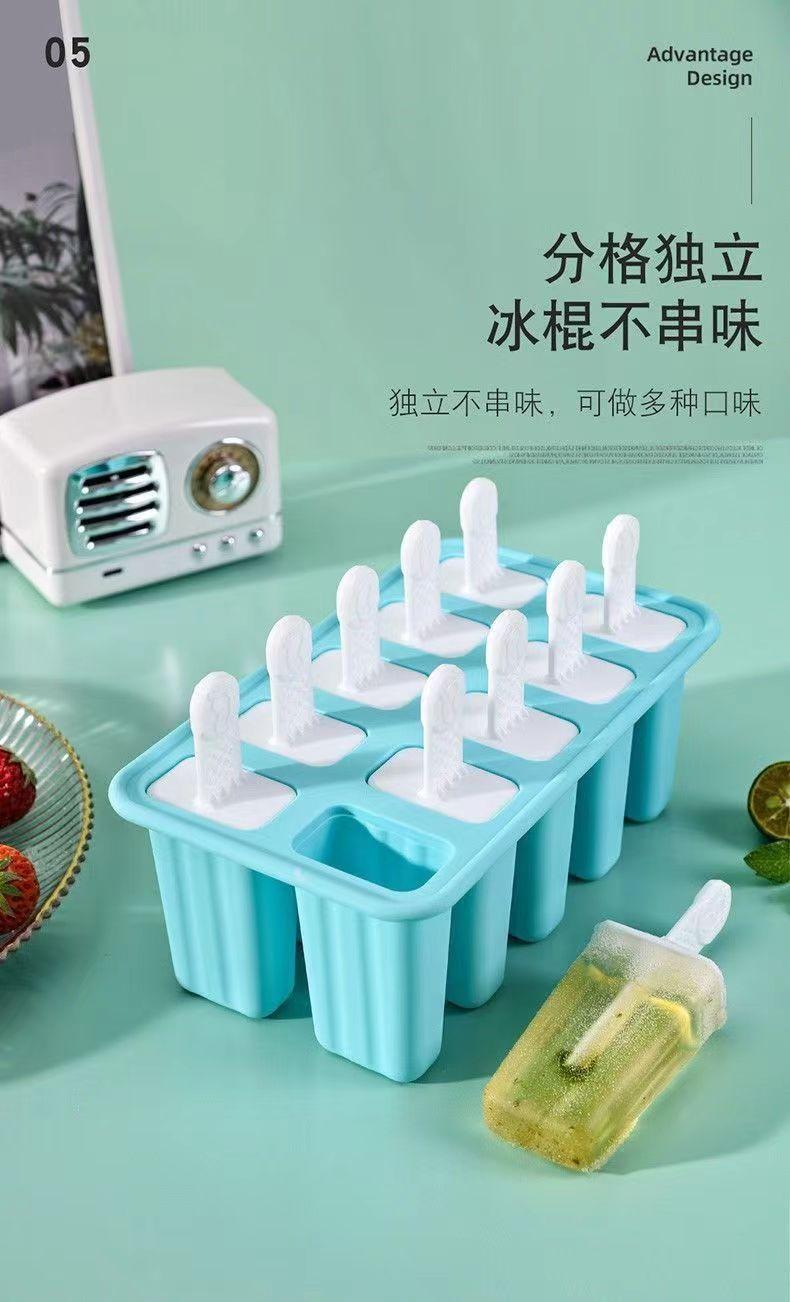 Product Introduction of Khuôn Kem Que, Mới cho năm 2024, Dụng cụ làm kem tại nhà, Có máy hút đá, Thích hợp cho kem và Sorbets, Làm bằng silicon cấp thực phẩm, Dụng cụ mài mòn, Tự làm 6