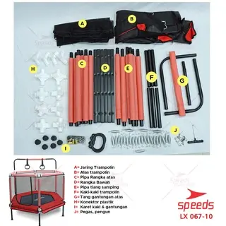 SPEEDS Trampoline Anak Mainan Hiburan Anak Trampolin Lompat Loncat Dengan Handle Mainan Outdour 067-10 2