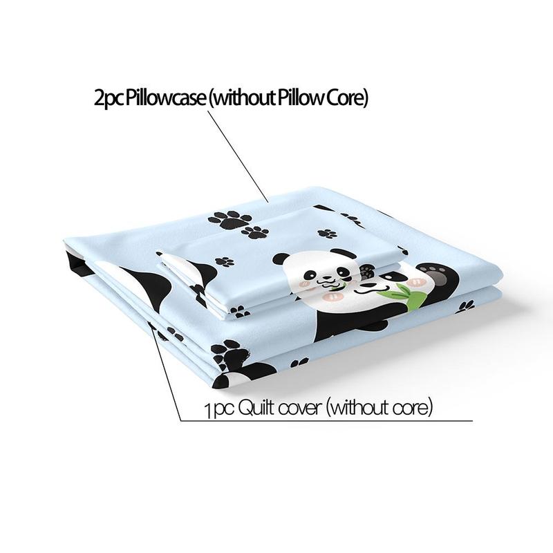 Panda Pattern Bedding Set, 1 Count Bedspread & 2 Counts Pillowcase without Filler, Soft Comfortable Bedding Set for Home Bedroom 6